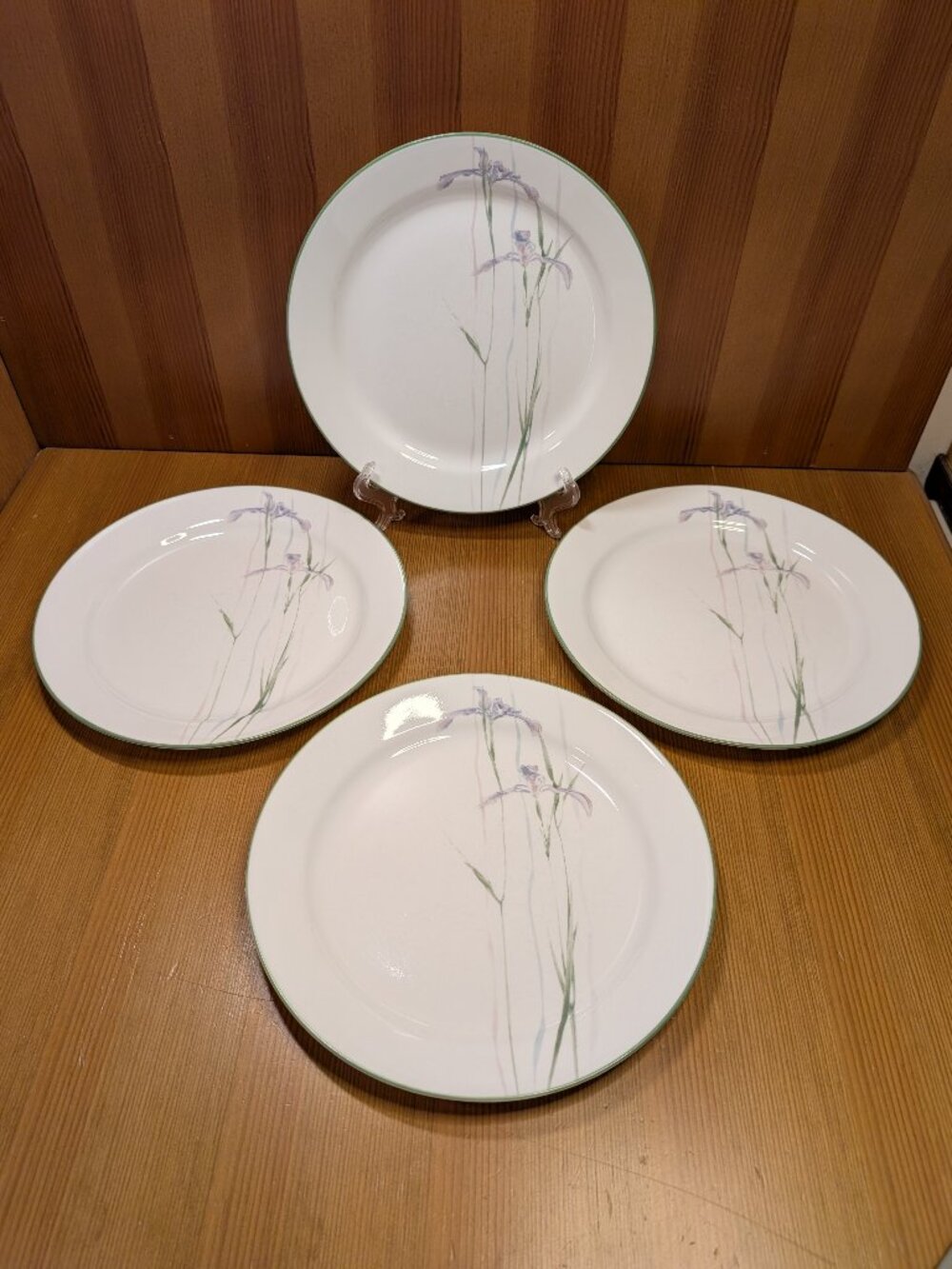 Lot of 4 Corelle SHADOW IRIS 10 1/4" Dinner Plates 10.25 in Plate Set - GUC
